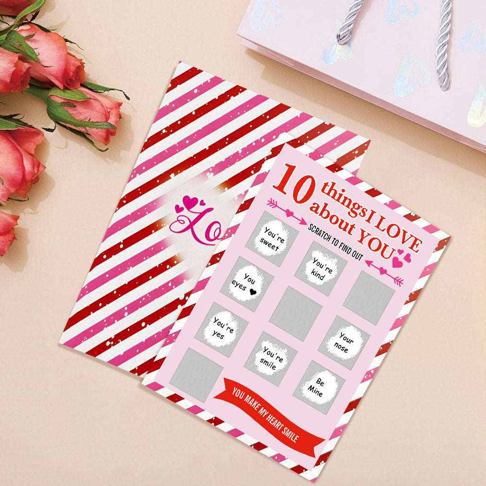 Tarjeta Rasca Y Gana 10 Cosas Que Me Encantan De Ti Tarjeta Rasca Y Gana Para El Día De San Valentín