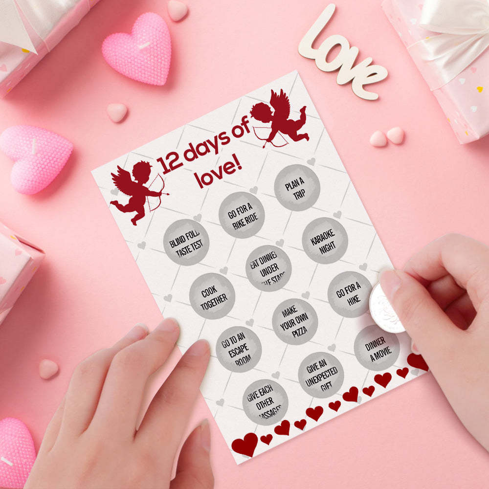Tarjeta Rasca Y Gana 12 Días De Amor Tarjeta Rasca Y Gana Divertida Para El Día De San Valentín - soufeeles