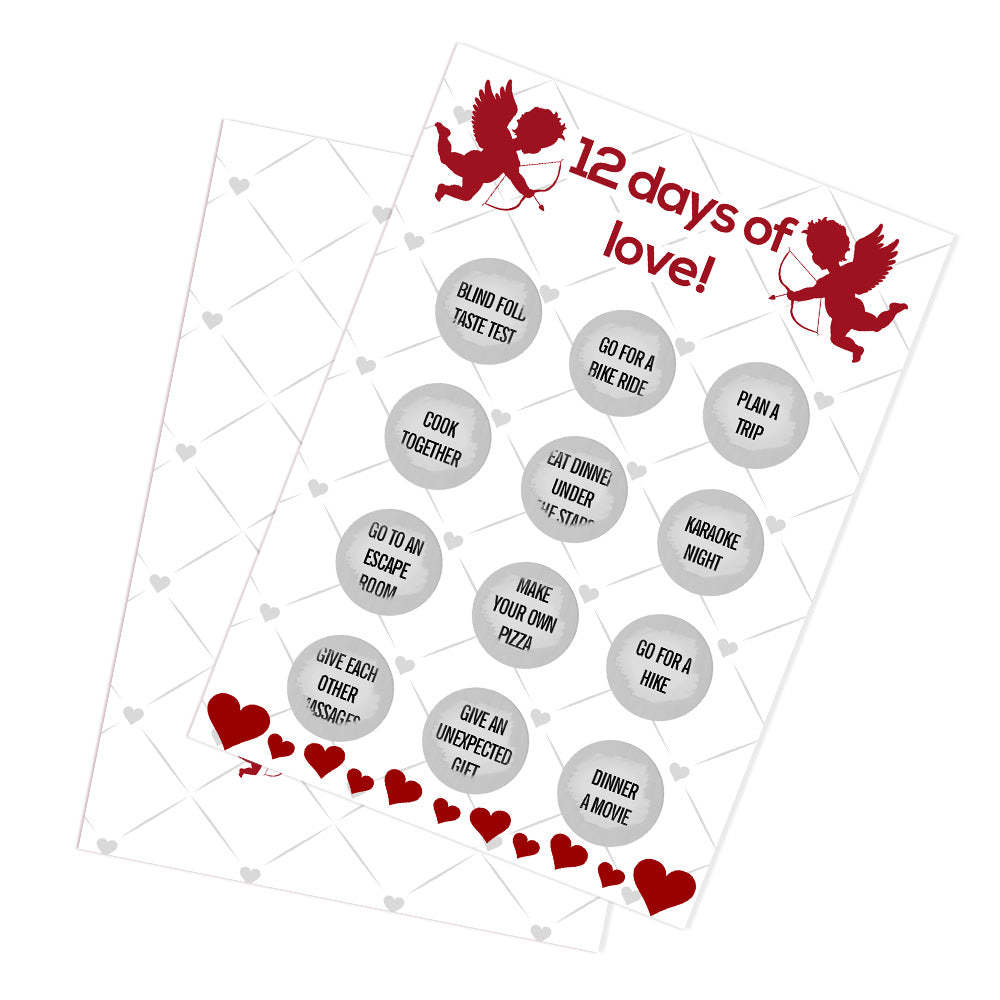 Tarjeta Rasca Y Gana 12 Días De Amor Tarjeta Rasca Y Gana Divertida Para El Día De San Valentín - soufeeles