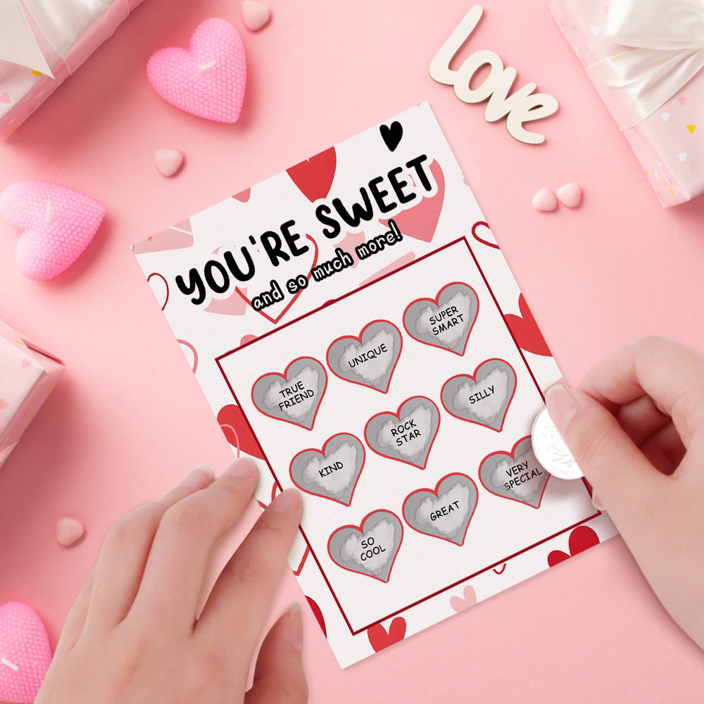 Eres Dulce Tarjeta Rasca Y Gana Divertida Tarjeta Rasca Y Gana Del Día De San Valentín