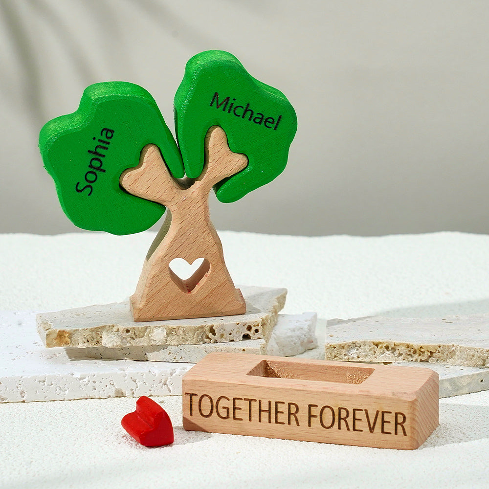 Rompecabezas De Árbol Genealógico De Madera Nombres Personalizados Decoración Del Hogar Regalos De Calentamiento De La Casa - soufeeles