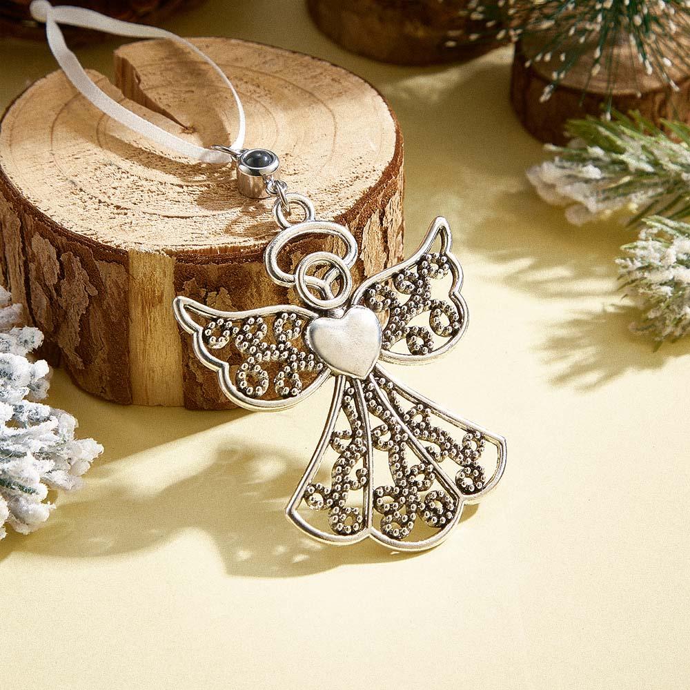 Adornos De Proyección De Fotos Personalizados Adornos De Ángel Adornos Para Árboles De Navidad Regalos De Navidad - soufeeles