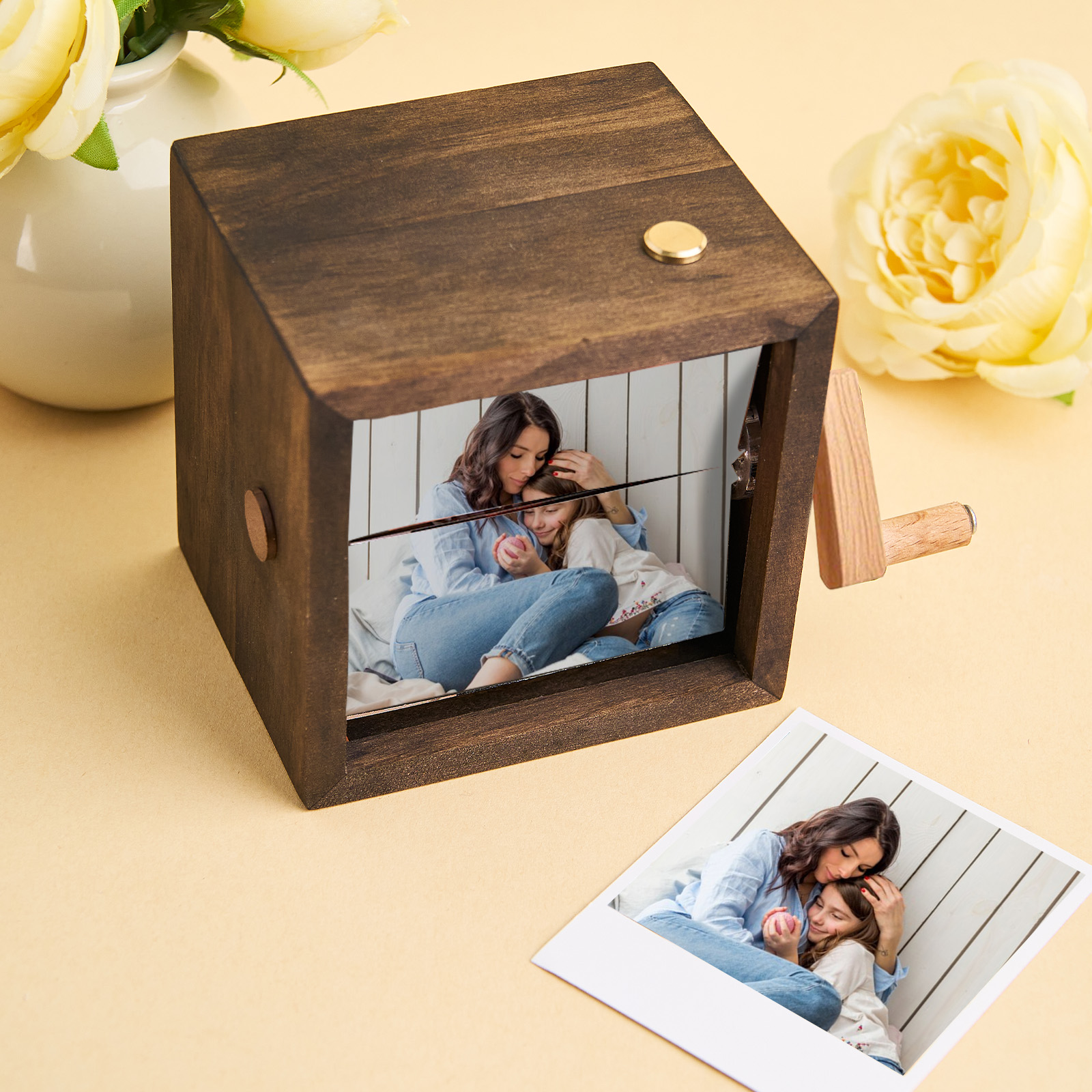 Máquina De Animación De Marcos De Fotos Flipbook Personalizada Para Mi Mamá, Caja Mecánica Con Manivela, Álbum De Fotos, Regalos Para El Día De La Madre - soufeeles