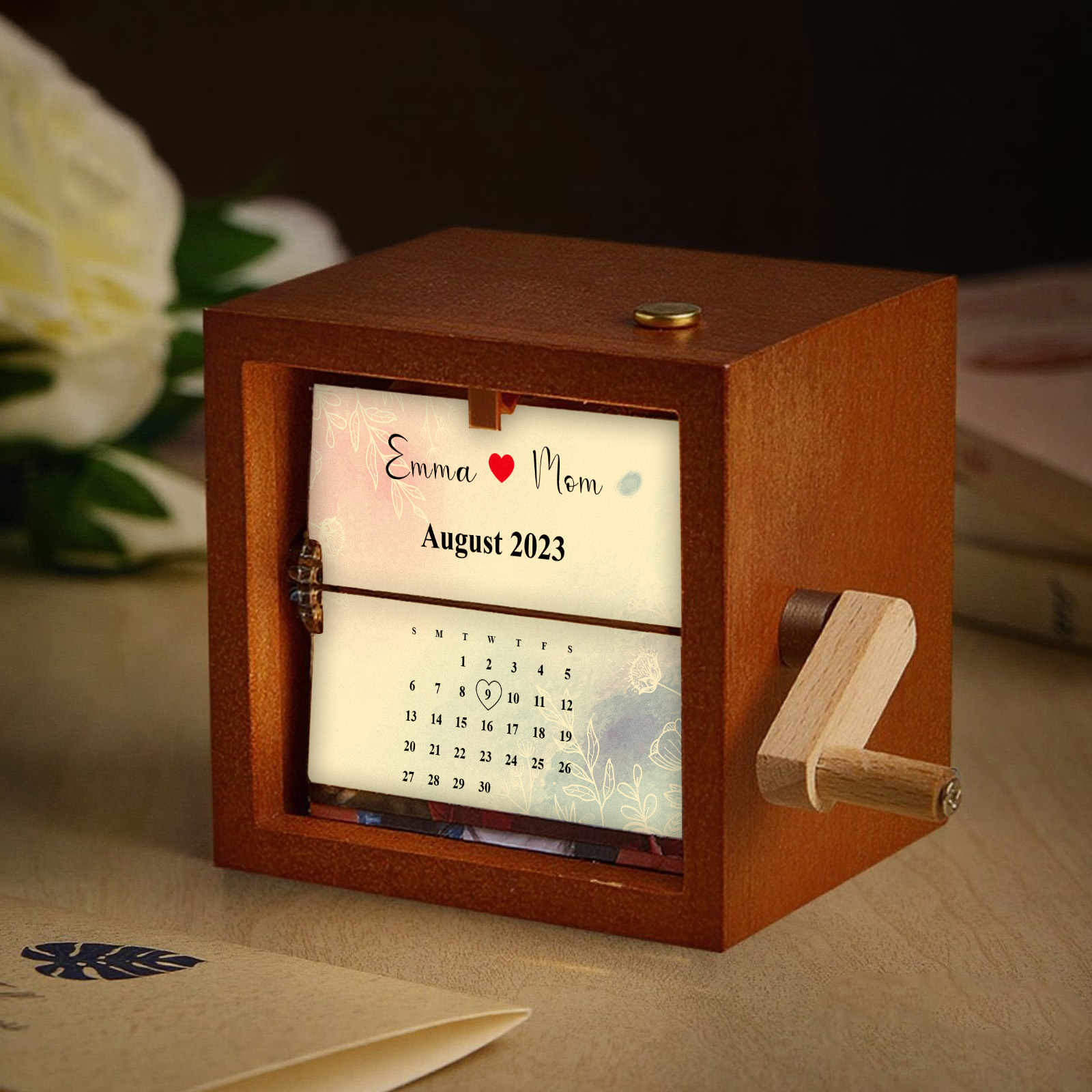 Máquina De Animación Con Marco De Flipbook De Fotos Con Calendario Personalizado, Caja Mecánica Con Manivela, Álbum De Fotos, Regalos Para El Día De La Madre