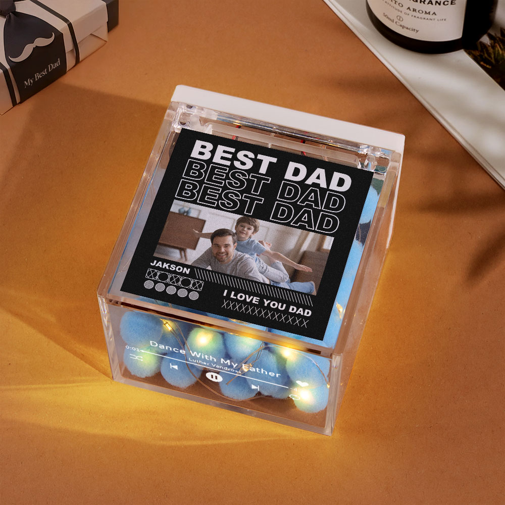Mini Reproductor De Discos De Vinilo Personalizado, Reproductor De Música Automático, Estilo De Fotos Múltiples, Foto Personalizada Para Papá En El Día Del Padre - soufeeles