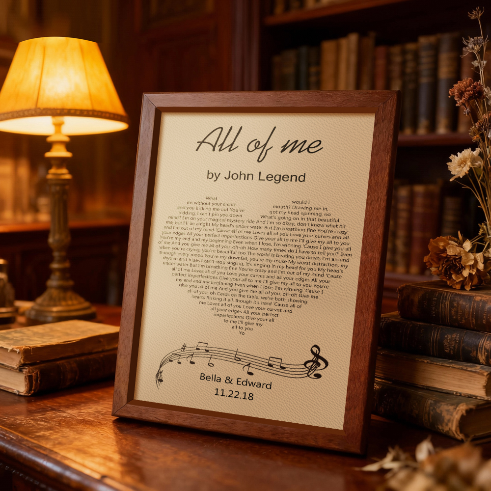 Decoración Personalizada Con Marco De Cuero Para Letras De Canciones, Corazón Grabado Con Letras, Adorno De Escritorio, Regalo De Aniversario De Bodas - soufeeles