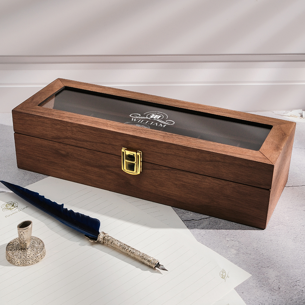 Caja De Reloj Grabada Personalizada, Caja De Almacenamiento De Reloj Personalizada, Regalo Para Hombres, Regalo De Navidad