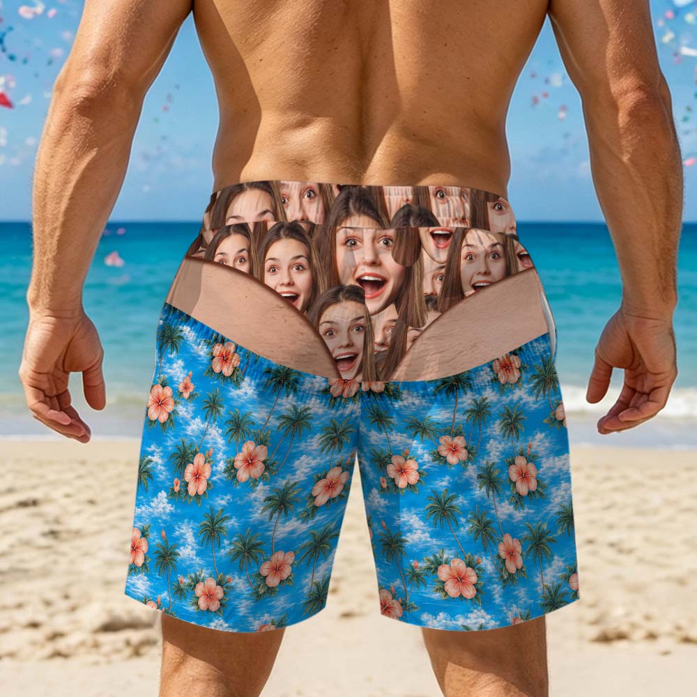 Bañador Divertido Para Hombre Con Cara Personalizada - Ropa Interior Falsa, Shorts De Playa, Regalo De Broma De Cumpleaños Para él. - soufeeles
