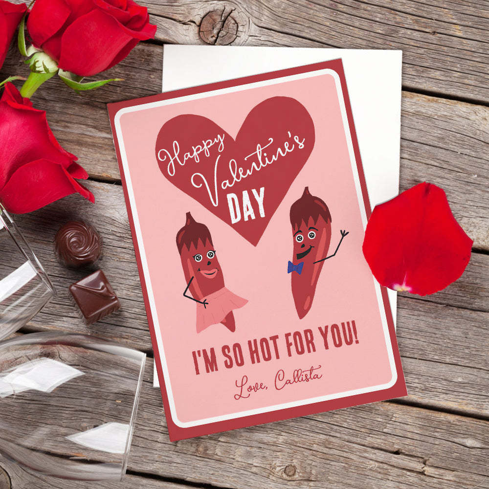 Tarjeta Divertida Del Día De San Valentín Con Pimiento Rojo Picante - soufeeles