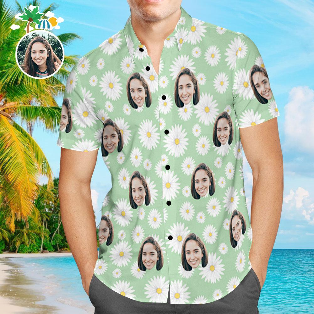 Camisas Hawaianas Personalizadas Little Daisy Design Aloha Beach Shirt Para Hombres