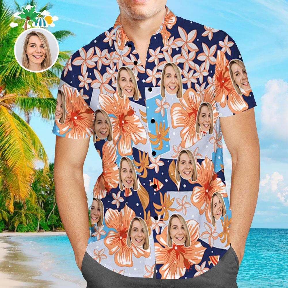 Camisas Hawaianas Personalizadas Con Diseño De Estilo Floral, Camisa De Playa Aloha Para Hombres