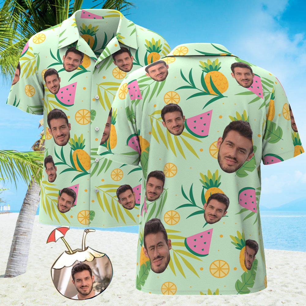 Camisa Hawaiana Con Estampado Integral De Cara Personalizada Camisa Hawaiana Con Flores Aloha