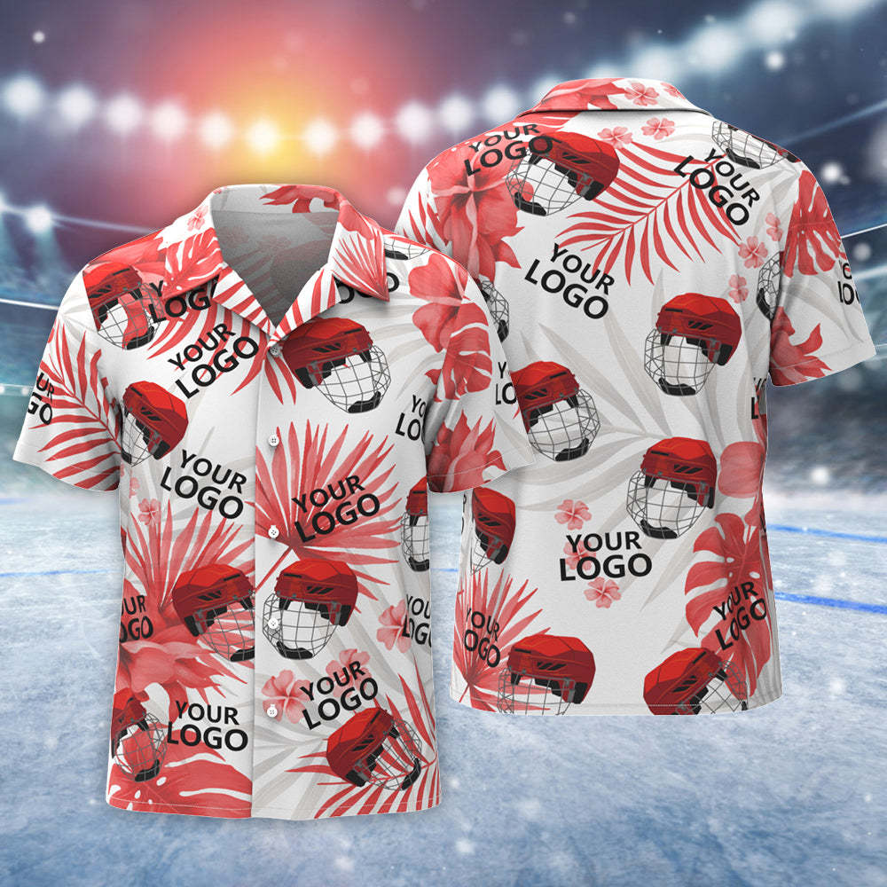 Camisa Hawaiana Con Logotipo Personalizado Camisa Aloha Con Estampado Integral Para Hombre Camisa Del Equipo - Aloha Hockey Surf Estilo Hawaiano Surf Estilo Hawaiano
