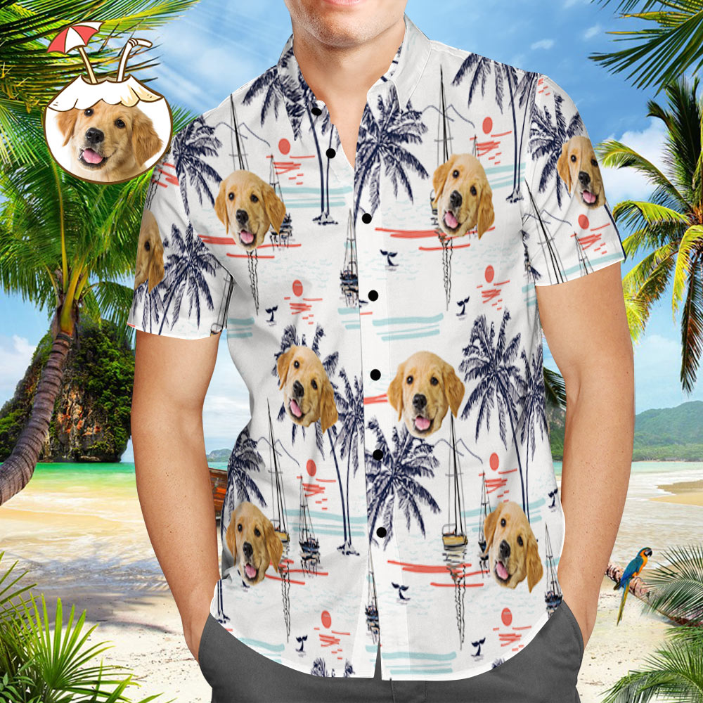 Camisa Hawaiana Con Cara De Perro Personalizada Camisa Tropical Personalizada Camisa Hawaiana Personalizada