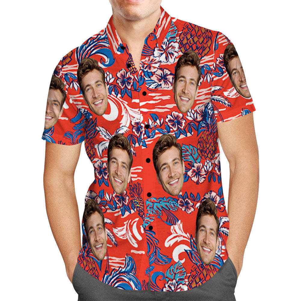 Camisa Hawaiana Personalizada Con Cara De Perro, Camisa De Playa Personalizada, Camisas Hawaianas Vintage Para Hombres