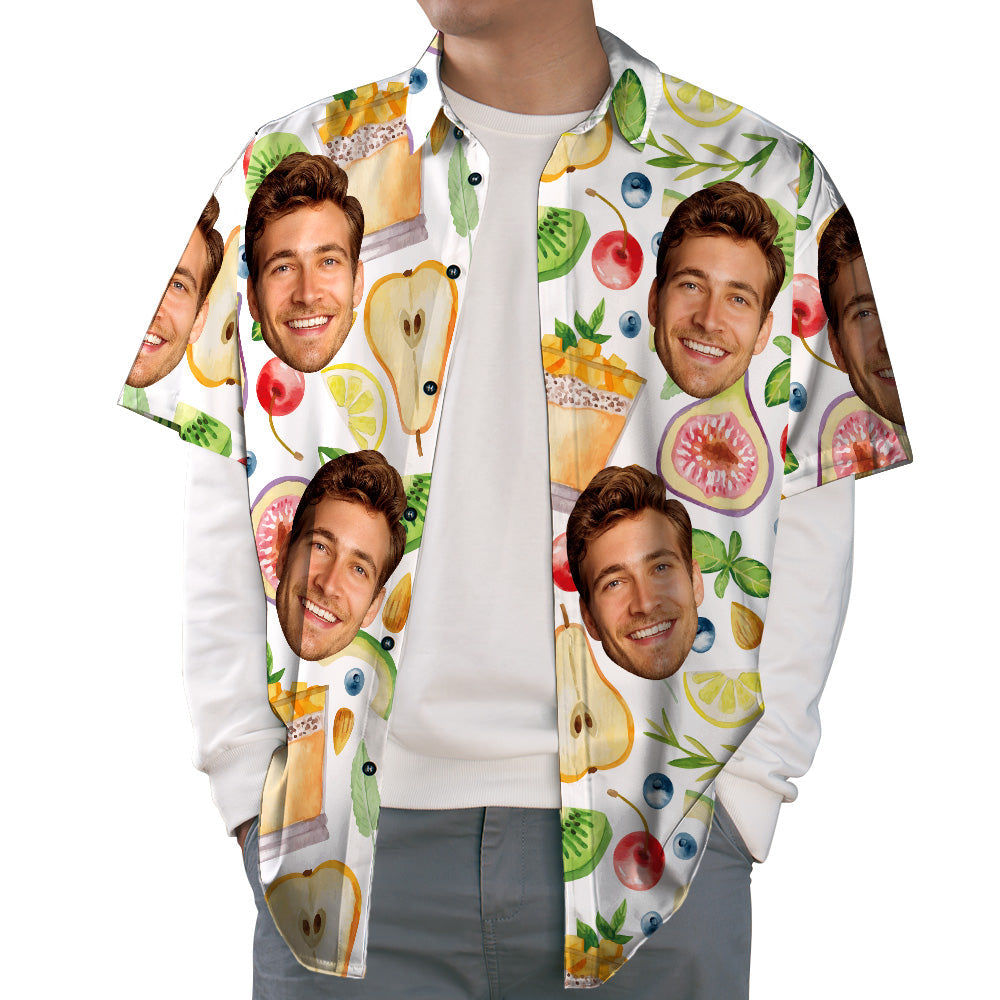 Camisa Hawaiana Con Estampado 3D Personalizada Camisa Con Botones Funky De Frutas Y Jugos