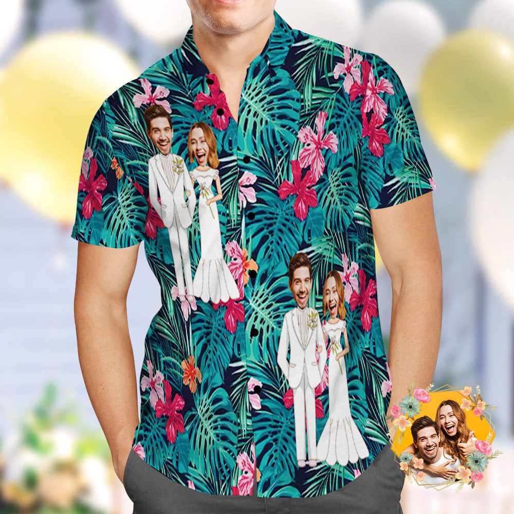 Camisa Hawaiana Personalizada Camisa De Flores Hawaianas De Boda Personalizada El Mejor Regalo De Boda Uniformes De Boda Grupales
