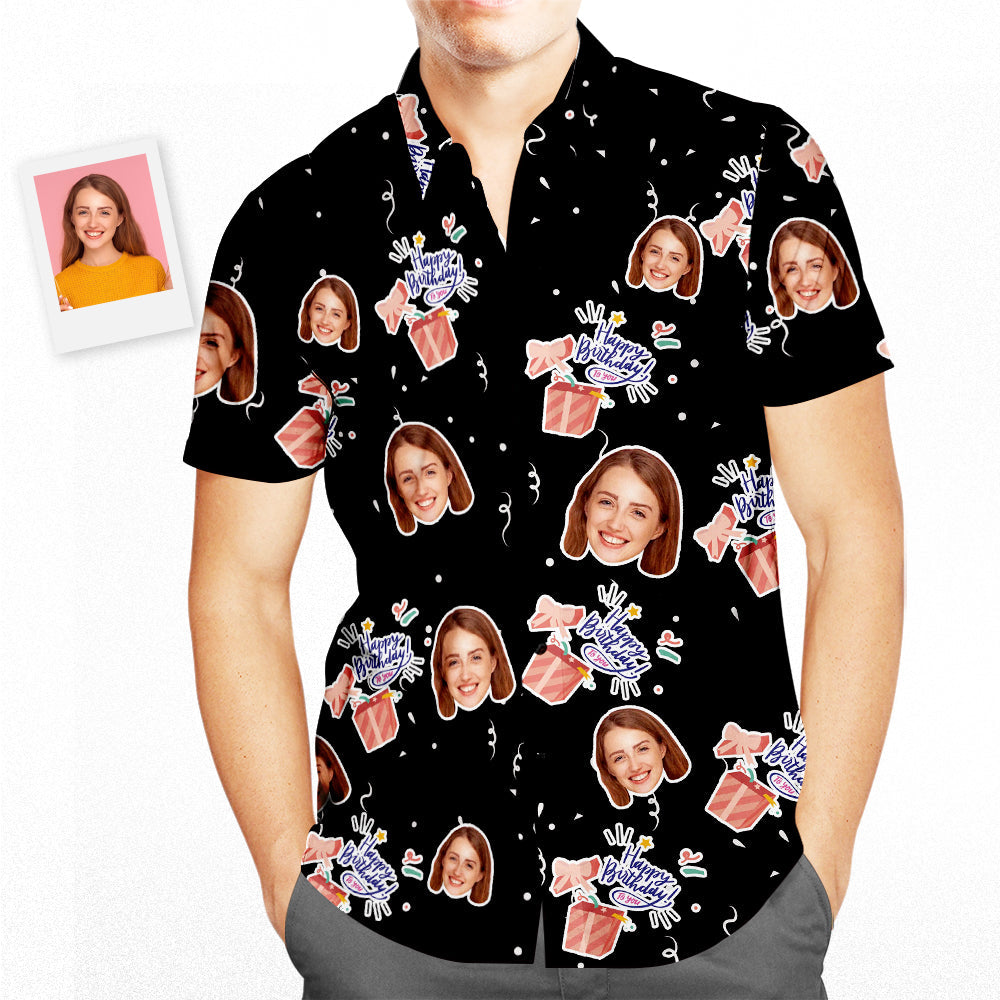 Regalos De Cumpleaños De Encargo De La Caja De Regalo De La Sorpresa De La Camisa Hawaiana Del Cumpleaños De La Cara