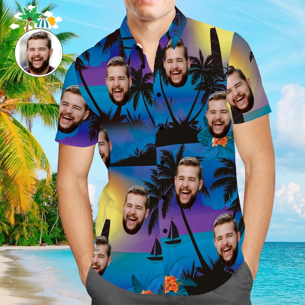 Camisa Hawaiana De Cara Personalizada, Camisa De Playa Para Fiesta De Vacaciones De Verano, Regalo Para Hombres