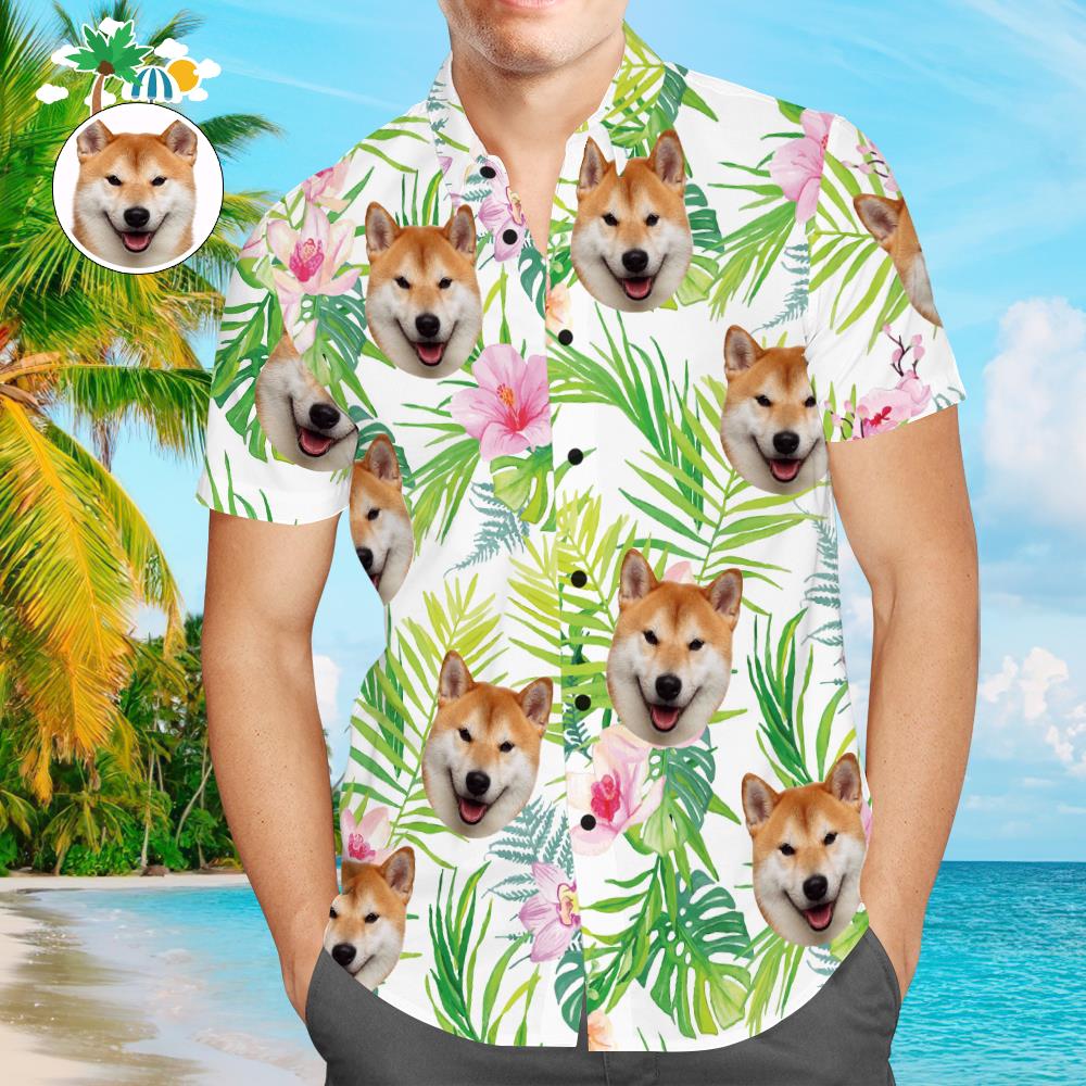 Camisa Hawaiana De Cara Personalizada Divertida Mascota Vintage Playa Camisa Regalo Para Hombres