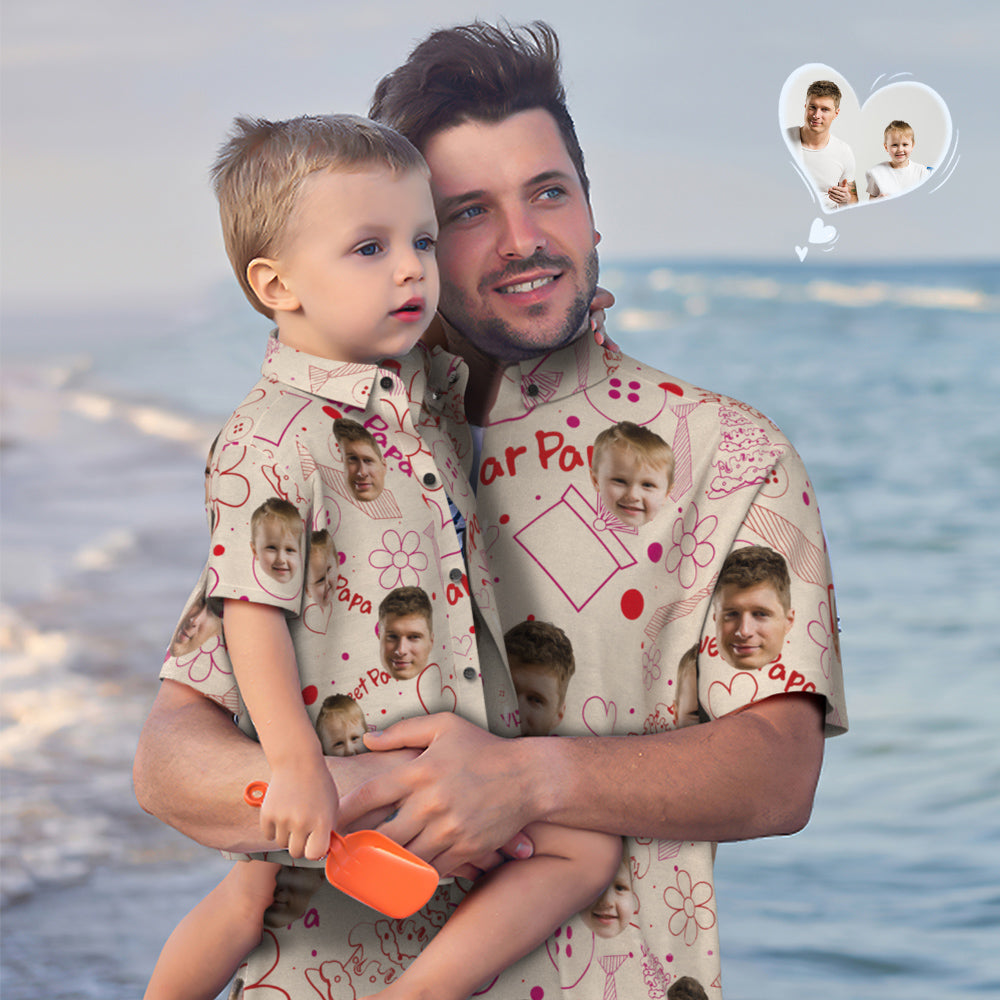 Camisa Hawaiana Con Cara Personalizada Que Combina Con La Camisa Del Día Del Padre Regalo Del Día Del Padre - Sweet Papa