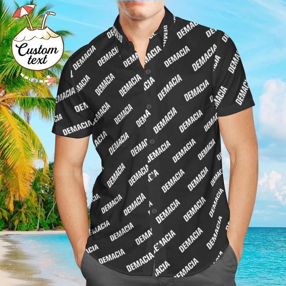 Camisa Hawaiana Personalizada Con Texto Padre-Hijo Usa Nombre Personalizado Camisa Hawaiana Regalo Para La Familia