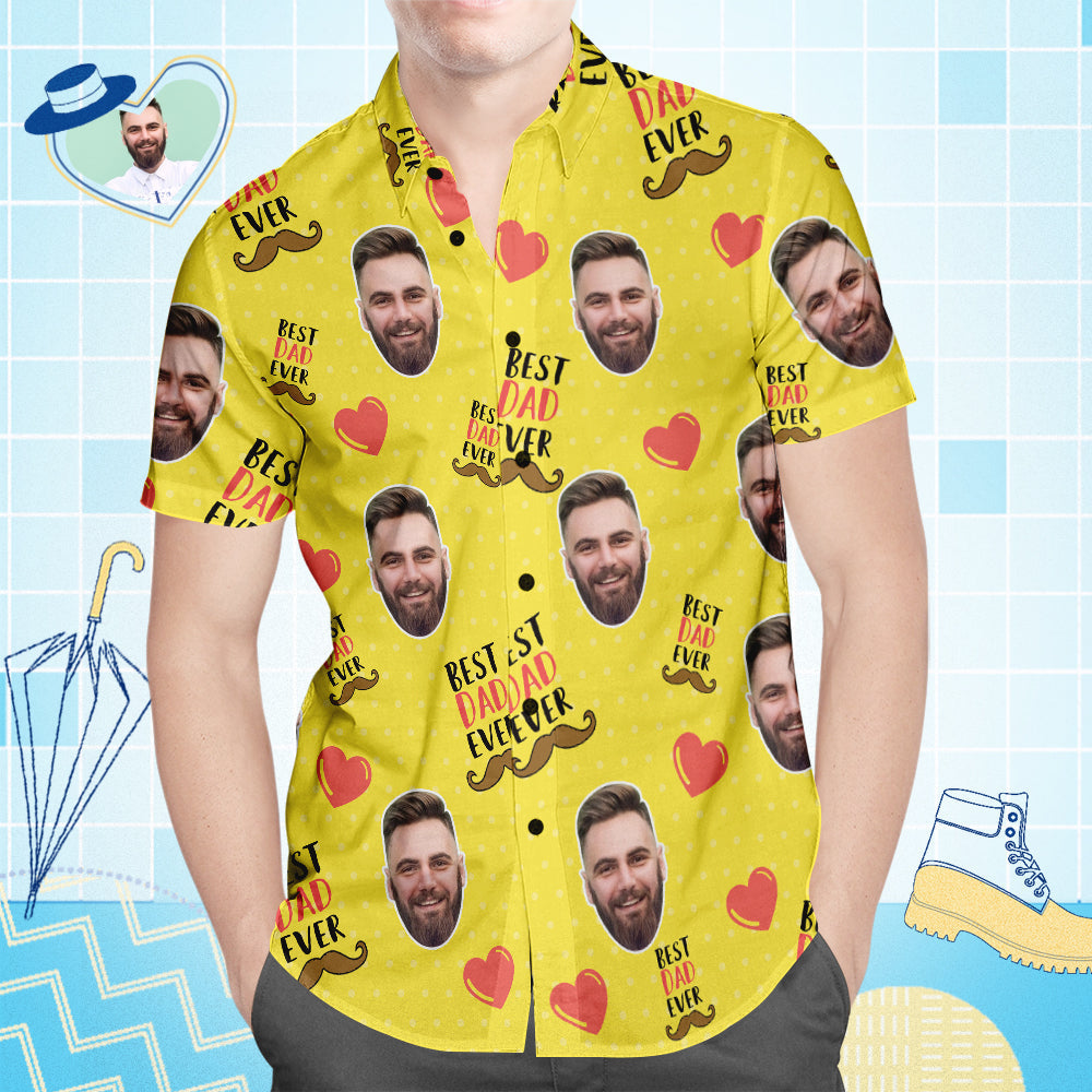Camisa Hawaiana Con Cara Personalizada, Camisa Para Hombre Con Estampado Integral, El Mejor Papá De Todos Los Tiempos