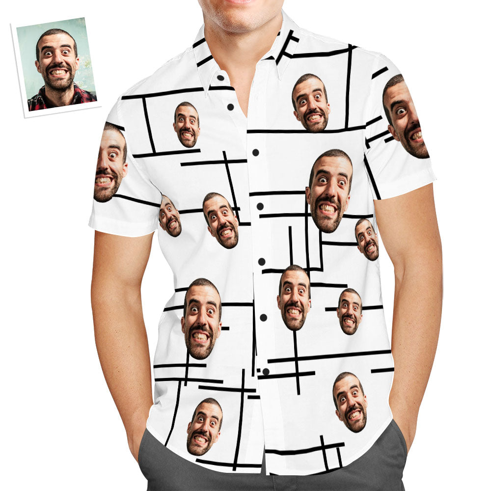 Las Líneas Irregulares De Las Camisas Hawaianas Del Vintage De Los Hombres De Encargo Imprimen Las Camisas Hawaianas Para Los Hombres