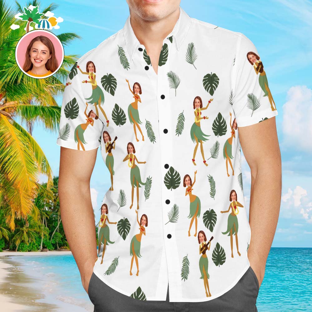 Camisa Hawaiana De Cara Personalizada Popular Para Hombre, Camisa Con Estampado Completo, Regalo De Vacaciones Para Fiesta En La Playa