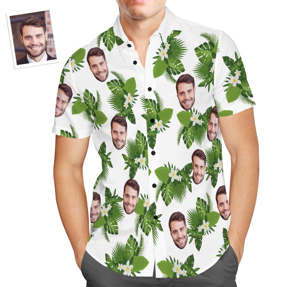 Camisa Hawaiana De Cara Personalizada Popular Para Hombre, Camisa Con Estampado Floral, Regalo De Vacaciones