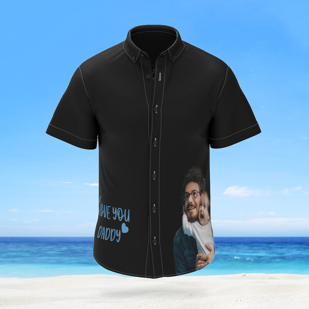 Foto Y Nombre Personalizados Te Amo Papá Camisa Hawaiana Con Estampado Integral Para Hombre Regalo Para Papá