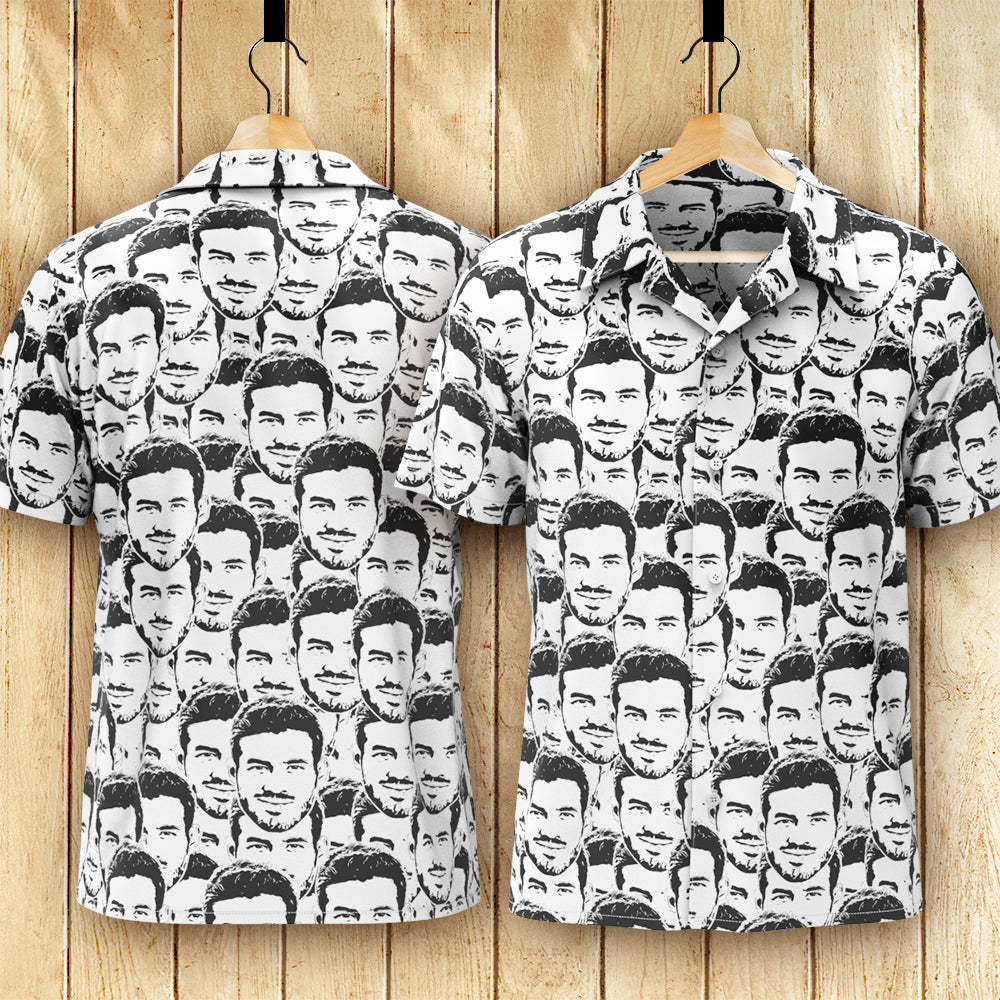 Camisa Hawaiana Con Cara Personalizada, Camisa Aloha Con Estampado Integral Para Hombre, Regalo - Cara De Puré De Estilo Cómico