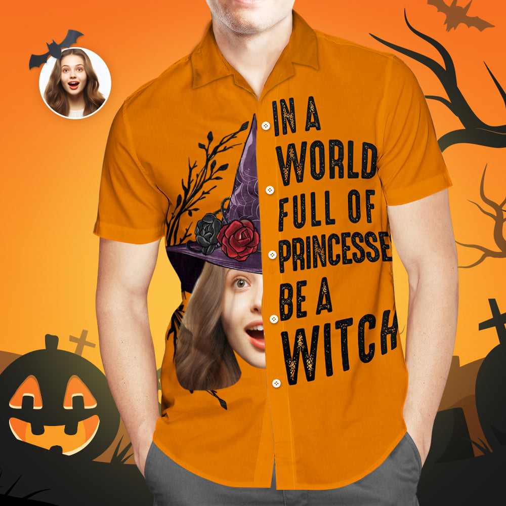 Camisa Hawaiana Con Cara Personalizada, Regalo De Temporada De Otoño Para Hombres, Regalos De Halloween Para Niños