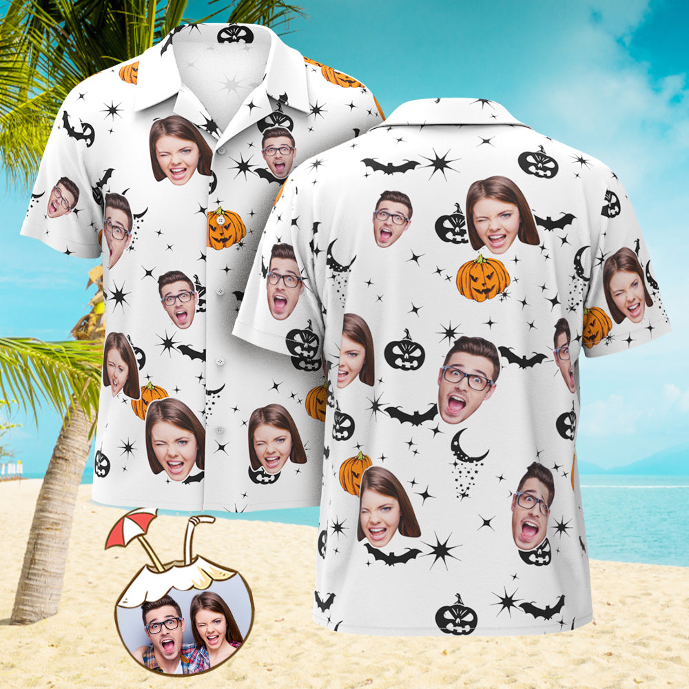 Camisa Hawaiana De Cara Personalizada, Camiseta De Bruja De Halloween, Camisa Gráfica De Calabaza, Regalos De Halloween