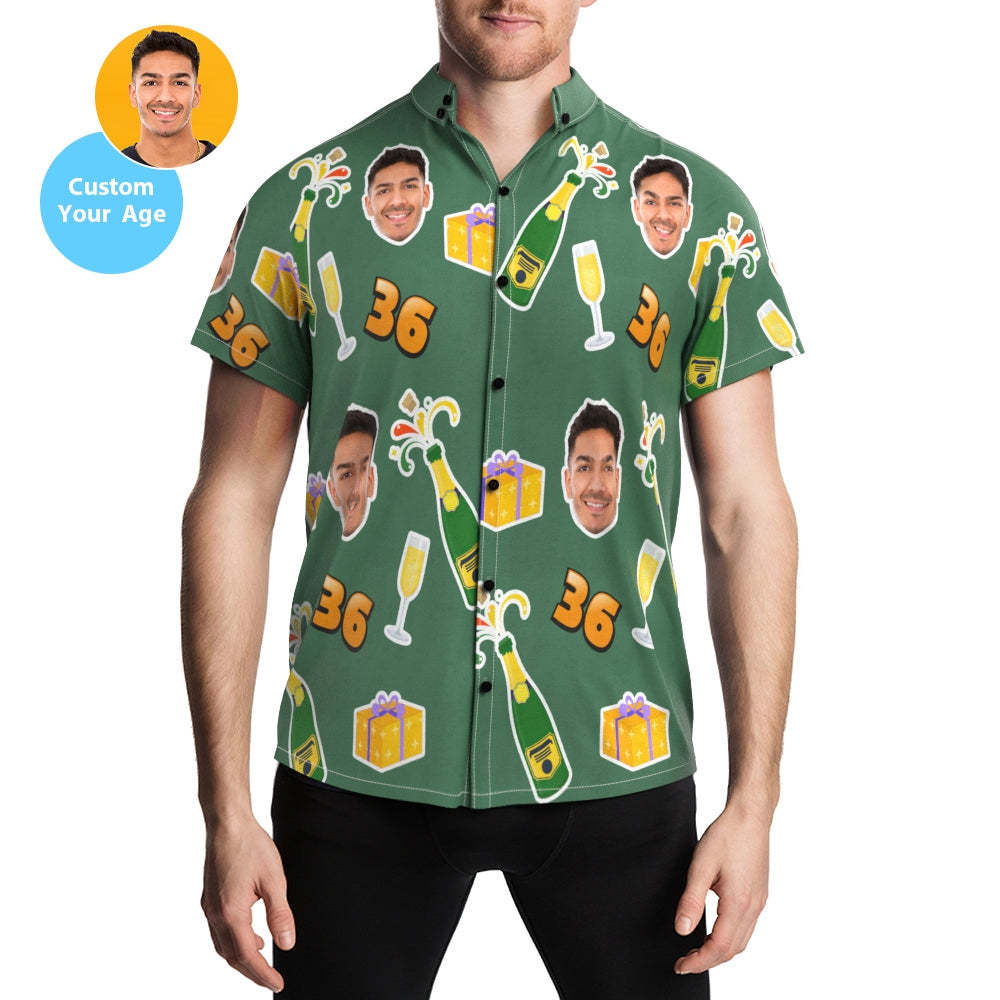 Camisas Hawaianas Personalizadas Para Fiesta De Cumpleaños Con Tu Edad