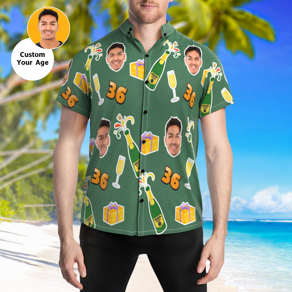 Camisas Hawaianas Personalizadas Para Fiesta De Cumpleaños Con Tu Edad