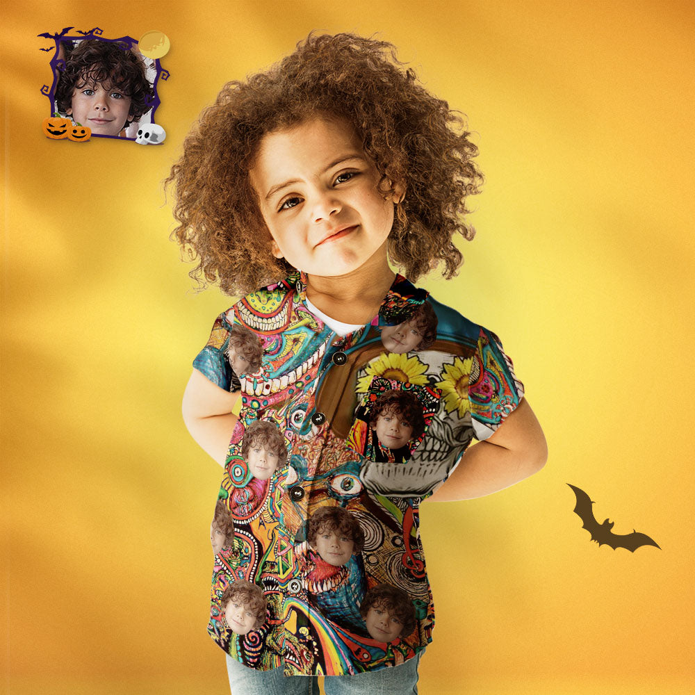 Traje Hawaiano Familiar Personalizado Con Estampado De Flores Y Calaveras, Regalo Para La Familia