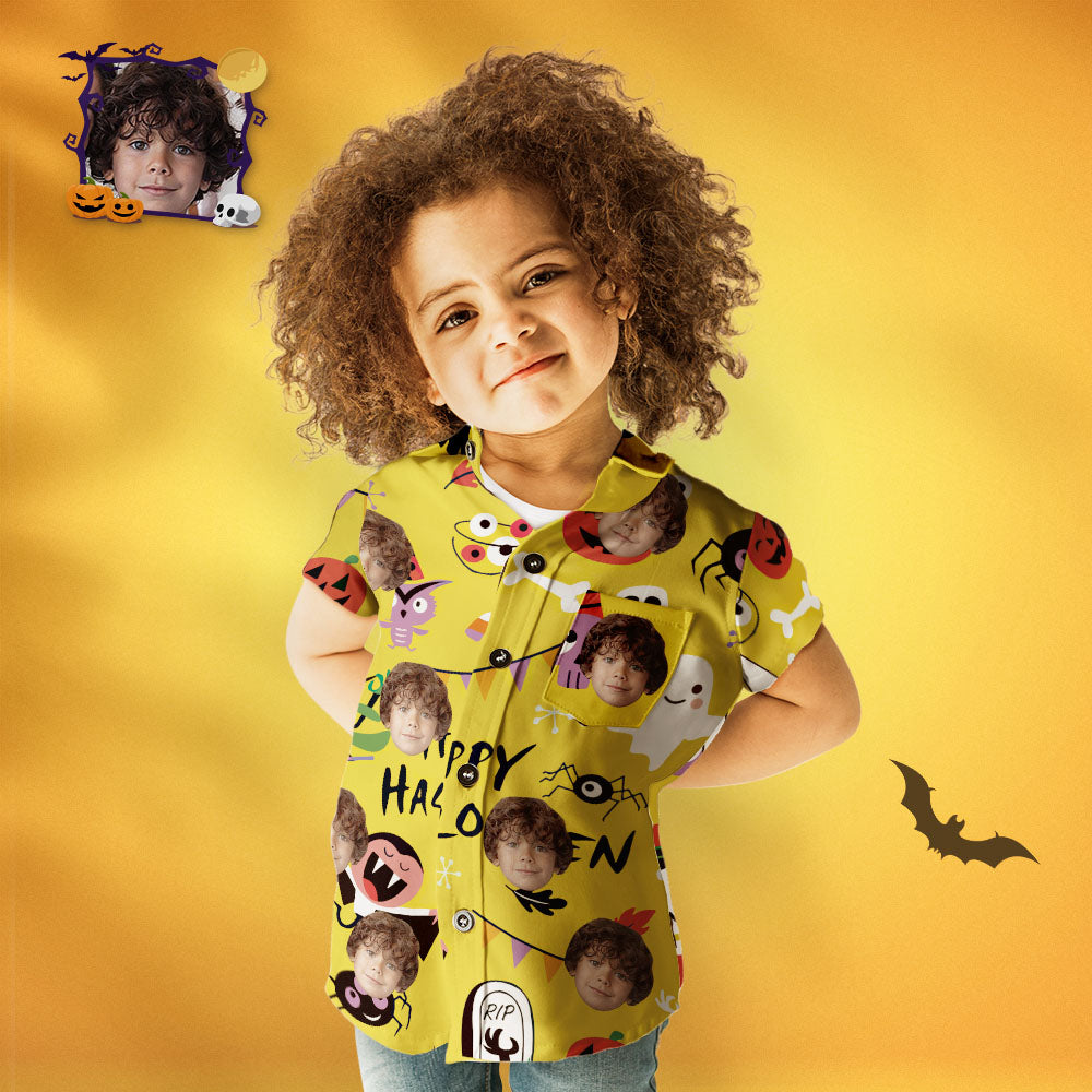 Cara Personalizada Familia A Juego Aloha Set Feliz Halloween Camisetas Hawaianas A Juego Personalizadas