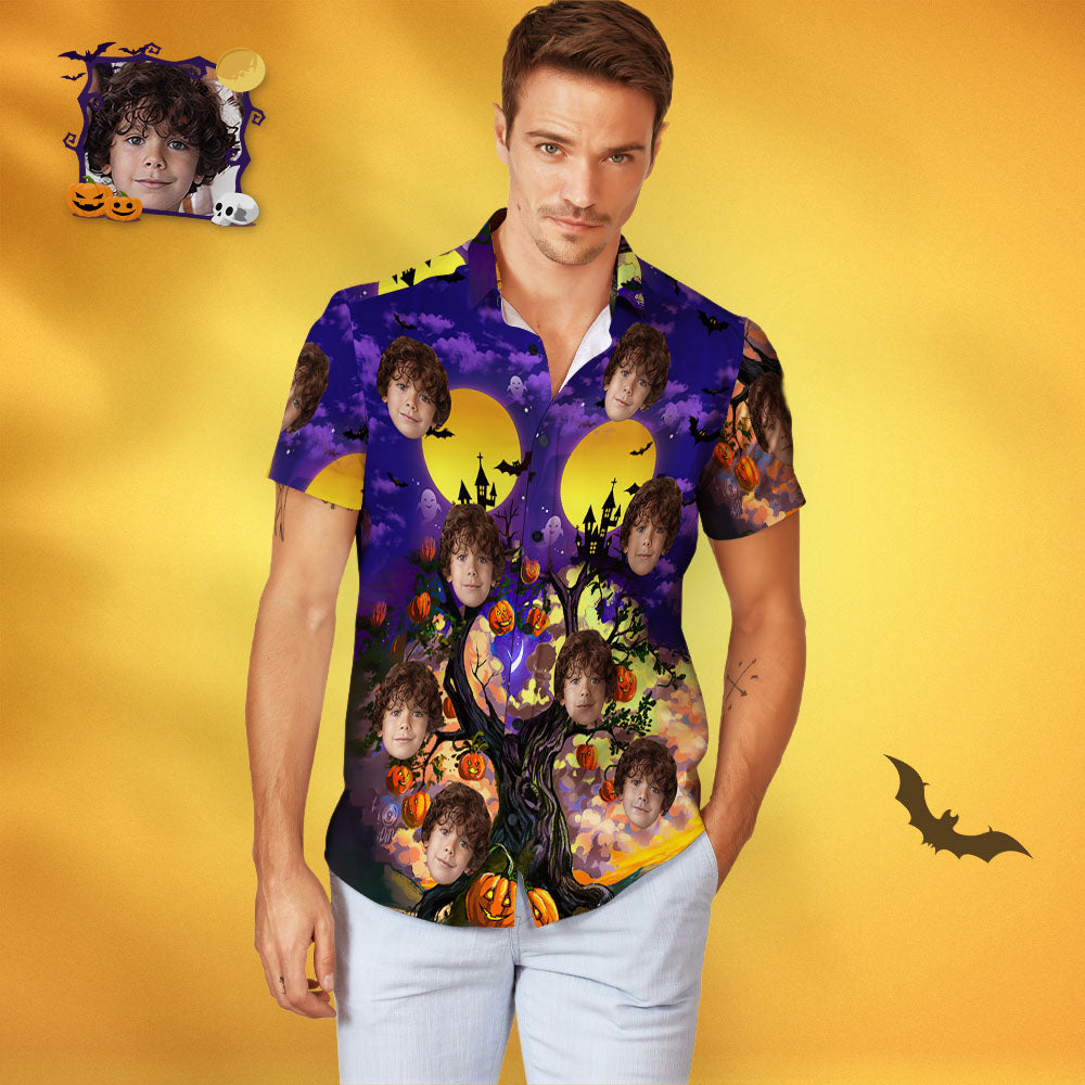 Camisa Hawaiana Personalizada Estilo Halloween Con Cara Personalizada Para Hombre