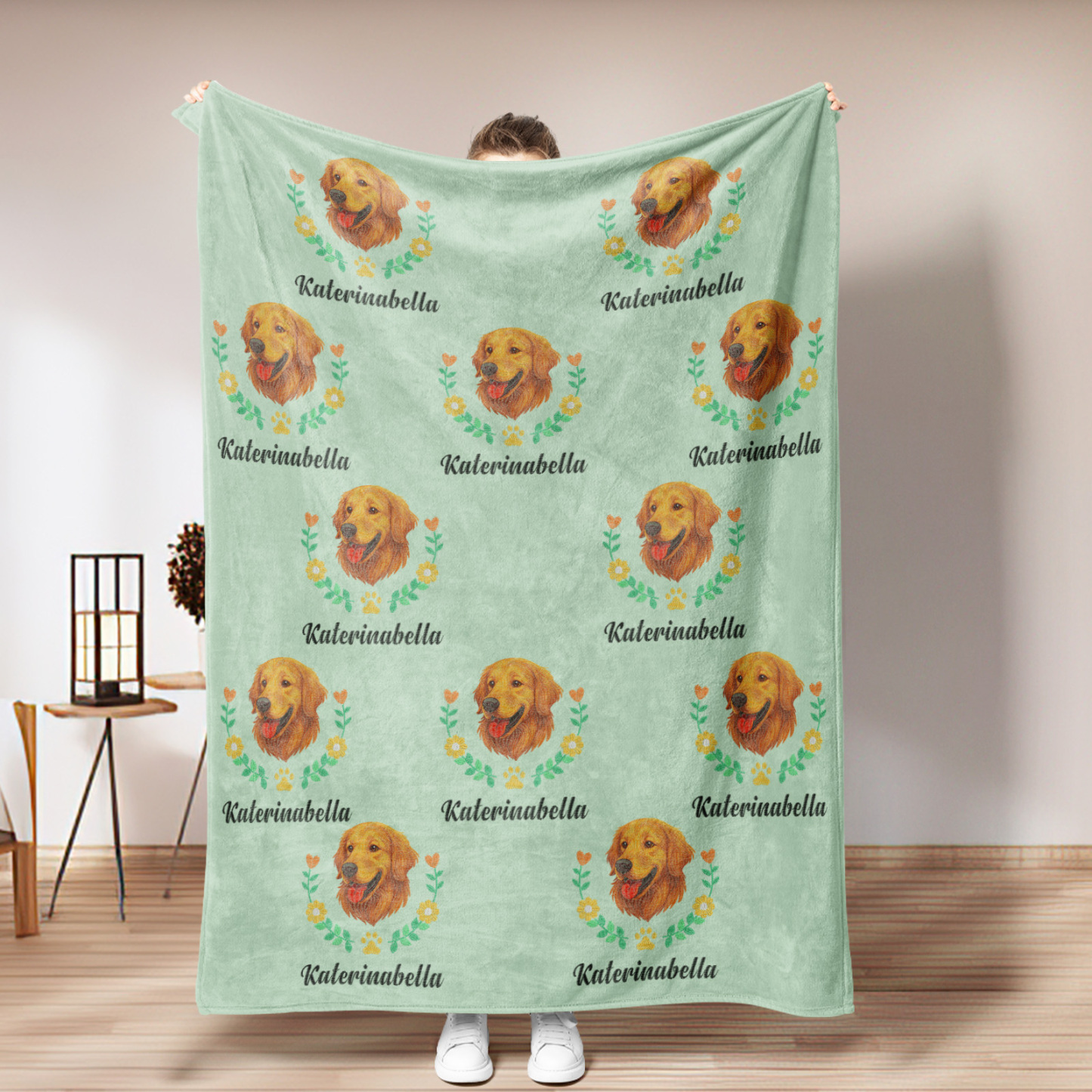 Manta Personalizada Premium Con Bordado Falso Para Mascotas - soufeeles