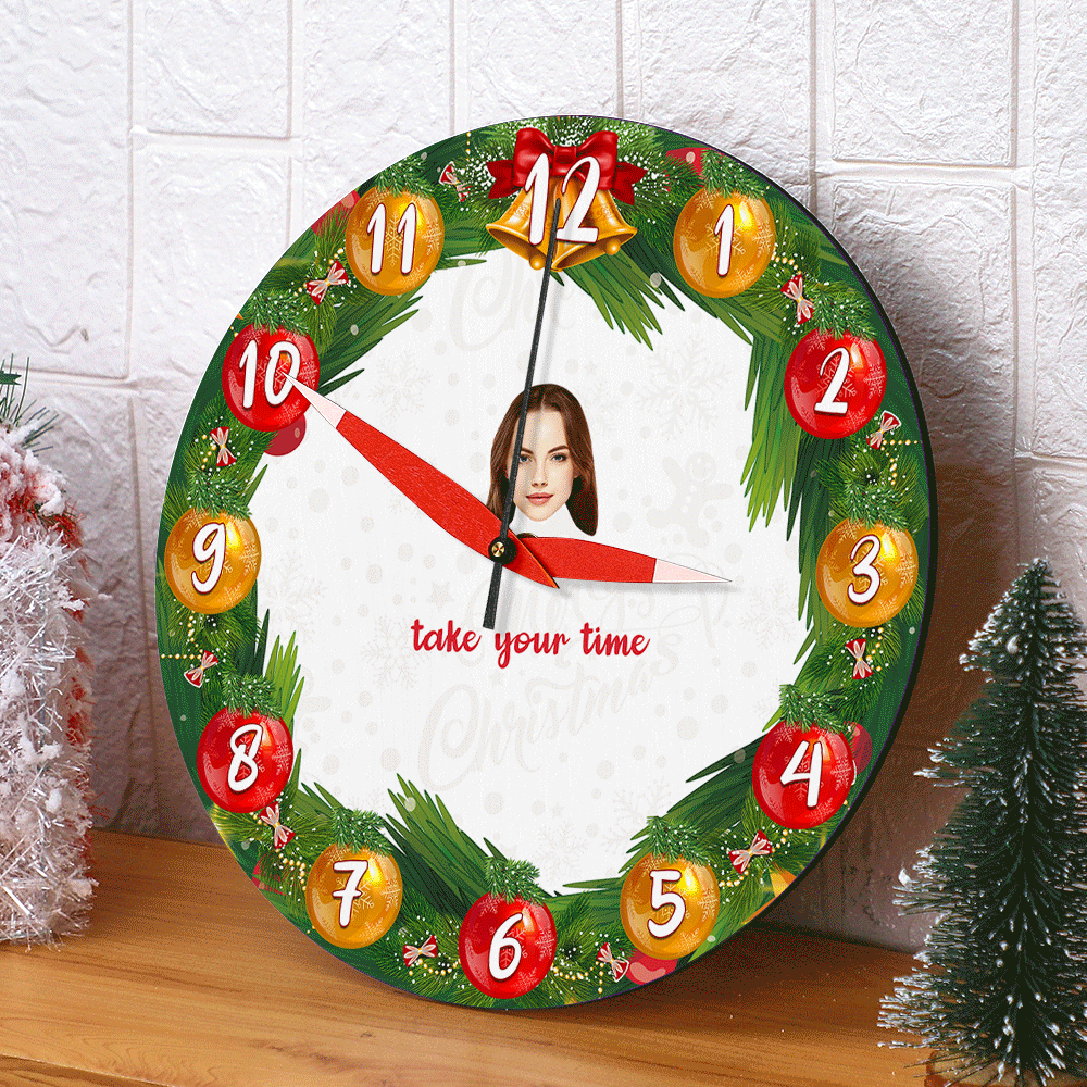Reloj Facial Personalizado Regalos De Navidad Texto Personalizado Decoración Del Hogar - soufeeles