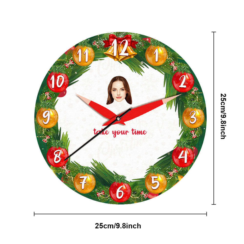 Reloj Facial Personalizado Regalos De Navidad Texto Personalizado Decoración Del Hogar - soufeeles