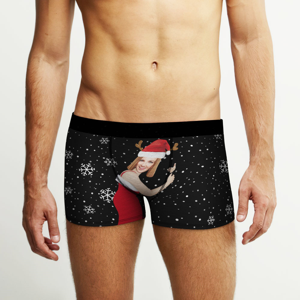 Boxers Personalizados Con Cara De Novia, Pantalones Cortos, Ropa Interior Con Foto Personalizada, Regalo De Navidad Para Hombres, Regalo Ar View - soufeeles