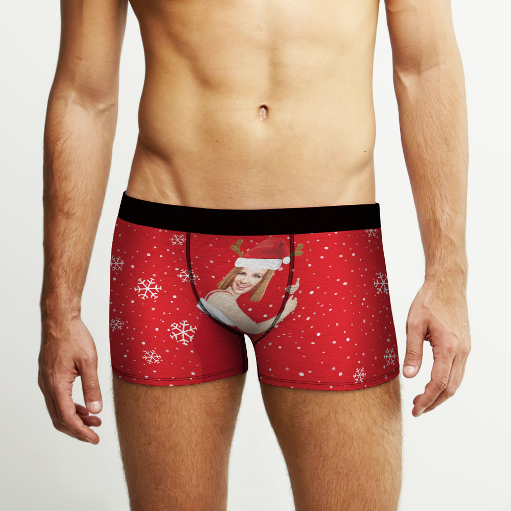 Boxers Personalizados Con Cara De Novia, Pantalones Cortos, Ropa Interior Con Foto Personalizada, Regalo De Navidad Para Hombres, Regalo Ar View - soufeeles