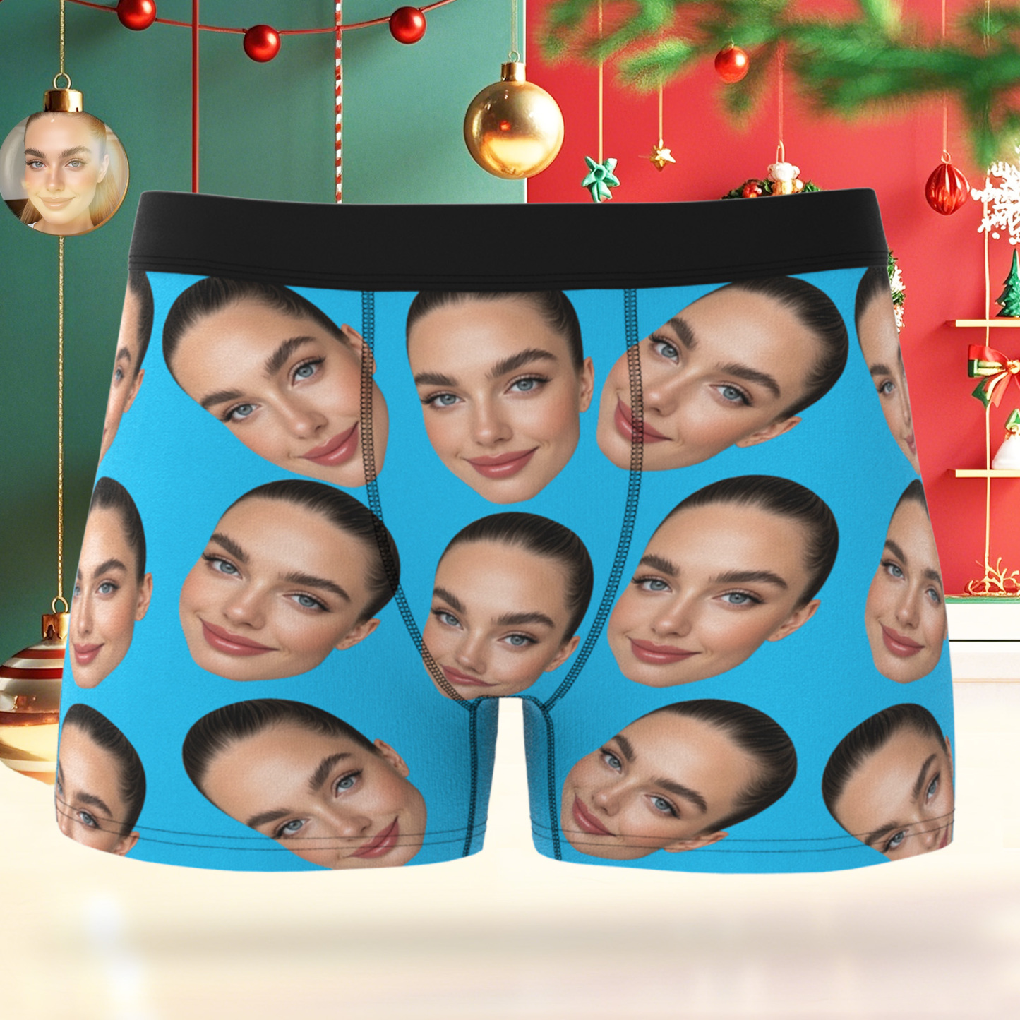 Calzoncillos Tipo Bóxer Personalizados Con Cara Grande, Regalo Para Novio, Regalo De San Valentín - soufeeles