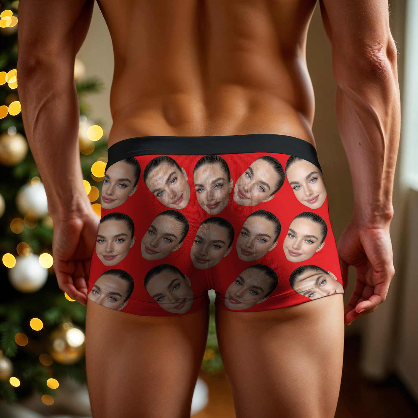 Calzoncillos Tipo Bóxer Personalizados Con Cara Grande, Regalo Para Novio, Regalo De San Valentín - soufeeles