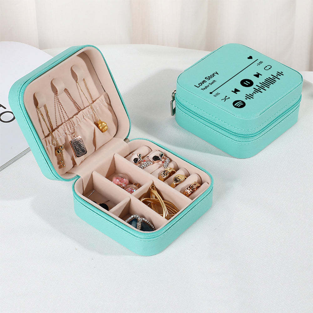 Caja De Joyería Personalizada De Spotify, Organizador De Joyas Personalizado, Regalo De Almacenamiento Para Ella - soufeeles