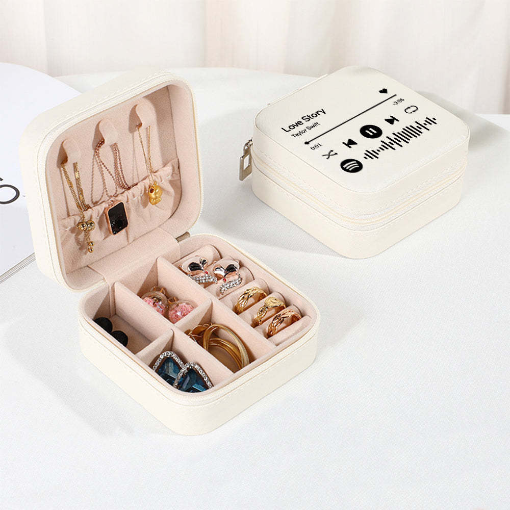 Caja De Joyería Personalizada De Spotify, Organizador De Joyas Personalizado, Regalo De Almacenamiento Para Ella - soufeeles
