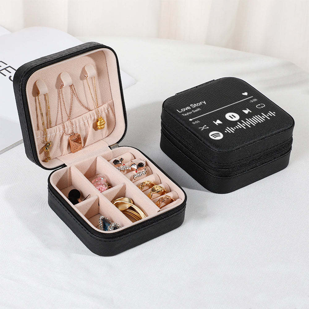 Caja De Joyería Personalizada De Spotify, Organizador De Joyas Personalizado, Regalo De Almacenamiento Para Ella - soufeeles