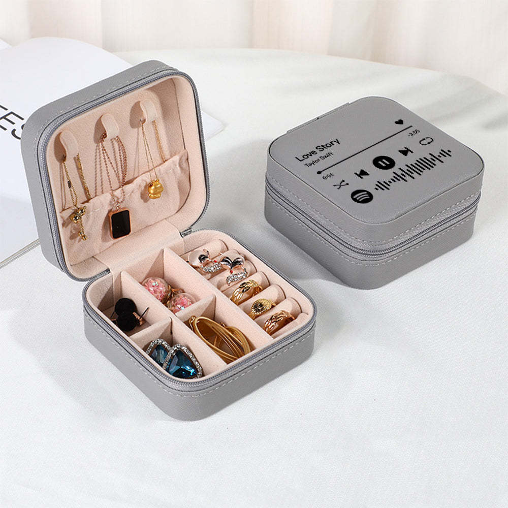 Caja De Joyería Personalizada De Spotify, Organizador De Joyas Personalizado, Regalo De Almacenamiento Para Ella - soufeeles